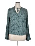 Hinge 100% Viscose Teal Long Sleeve Blouse Size XL - photo 1
