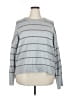 Pink Rose Stripes Gray Pullover Sweater Size 2X - photo 1