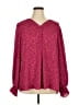 Haptics Polka Dots Pink Long Sleeve Blouse Size 1X - photo 1