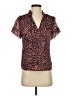J.Crew 100% Polyester Animal Print Pink Short Sleeve Blouse Size XXS - photo 1