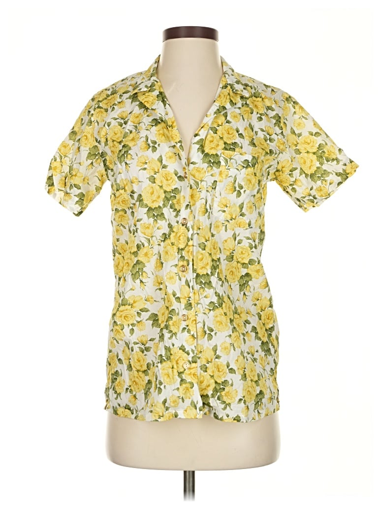 Pre-owned Onia Short Sleeve Blouse In Yellow