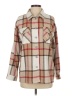 Unbranded 100% Polyester Plaid Brown Tan Long Sleeve Blouse Size S - photo 1