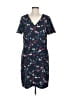Ann Taylor 100% Polyester Print Blue Casual Dress Size M (tall) - photo 1