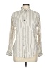 Pomandere Stripes Ivory Long Sleeve Button-Down Shirt Size 6 - photo 1
