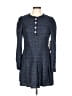 Aqua 100% Polyester Tweed Blue Casual Dress Size L - photo 1