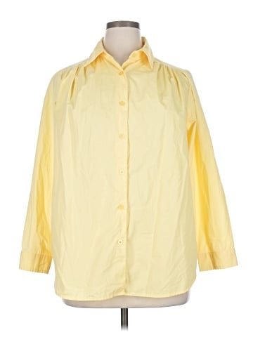 Roaman's 3/4 Sleeve Button-Down Shirt (view 1)