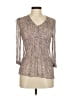 Monsoon 100% Silk Tan Purple Blouse Size 6 - photo 1