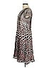 L.K. Bennett 100% Polyester Print Gray Casual Dress Size 6 - photo 5