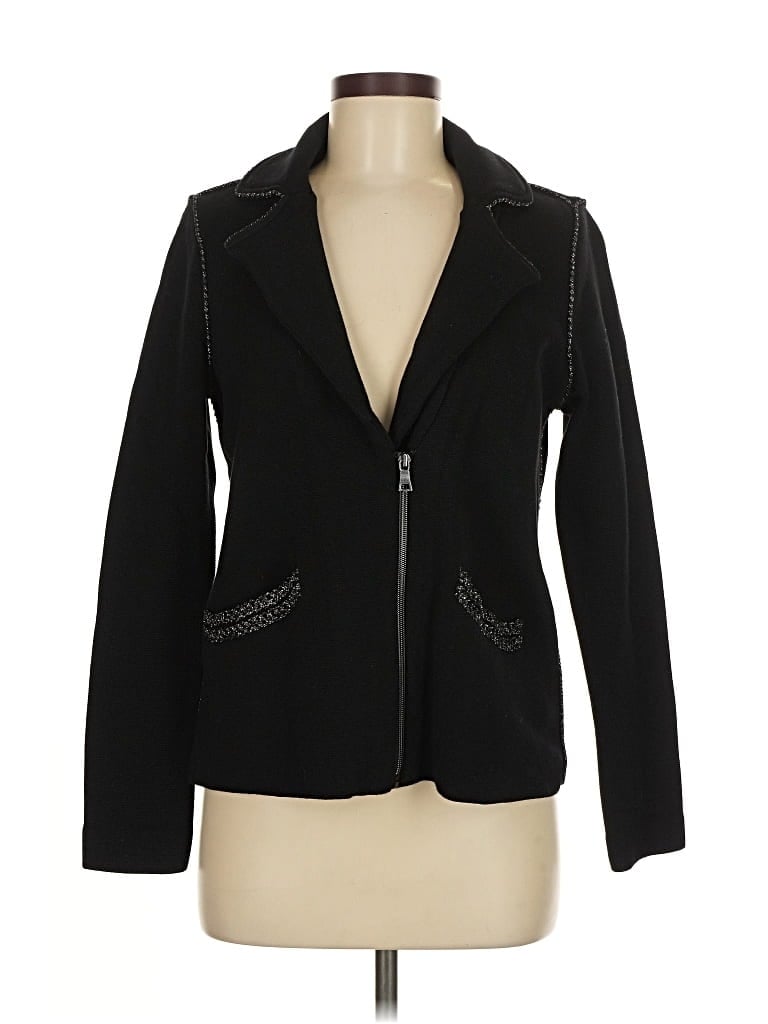 Pre-owned Chico's Blazer Jacket In Black