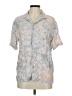 Zara Tropical Silver Short Sleeve Button-Down Shirt Size M - photo 1