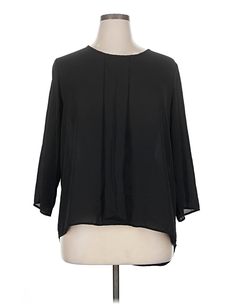 Pre-owned Sami & Jo 3/4 Sleeve Blouse In Black