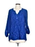 Unbranded Blue 3/4 Sleeve Blouse Size L - photo 1
