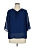 Krizia Blue 3/4 Sleeve Blouse Size XL - photo 1