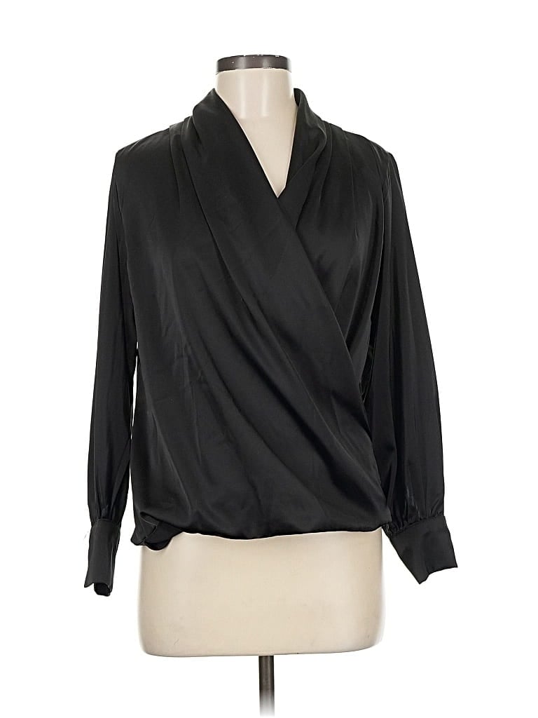 Pre-owned Fab'rik Long Sleeve Blouse In Black