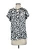 Jade 100% Polyester Animal Print Silver Short Sleeve Blouse Size S - photo 1