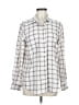 Madewell Checkered-gingham Silver Long Sleeve Blouse Size M - photo 1