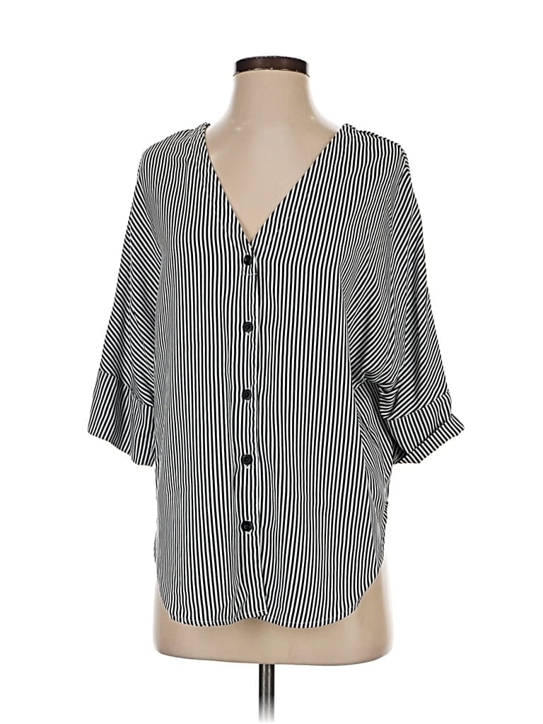 Pre-owned Vetta 3/4 Sleeve Blouse In Gray