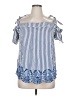 Dizzy Lizzy 100% Cotton Blue Short Sleeve Blouse Size XL - photo 1