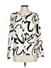 Unbranded 100% Polyester Print Ivory Long Sleeve Blouse Size L - photo 1
