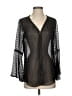 Etcetera Black Long Sleeve Blouse Size 0 - photo 1