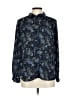 H&M 100% Polyester Paisley Blue Long Sleeve Blouse Size 10 - photo 1