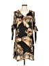 Unbranded 100% Polyester Print Brown Casual Dress Size L - photo 1