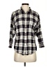 R13 Plaid Gray 3/4 Sleeve Button-Down Shirt Size S - photo 1