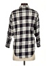 R13 Plaid Gray 3/4 Sleeve Button-Down Shirt Size S - photo 2