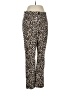 J.Crew 100% Polyester Animal Print Brown Casual Pants Size 6 - photo 1