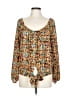 XOXO 100% Polyester Orange Long Sleeve Blouse Size L - photo 1