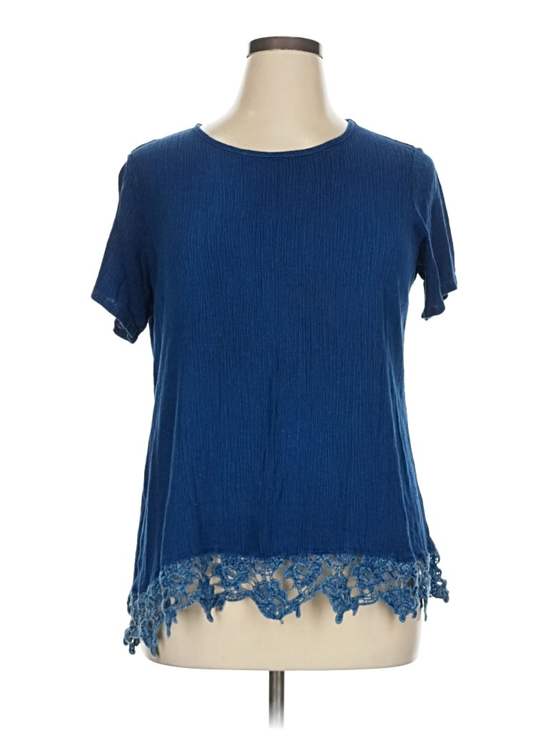 Pre-owned Anthony Richards Short Sleeve Blouse In Blue