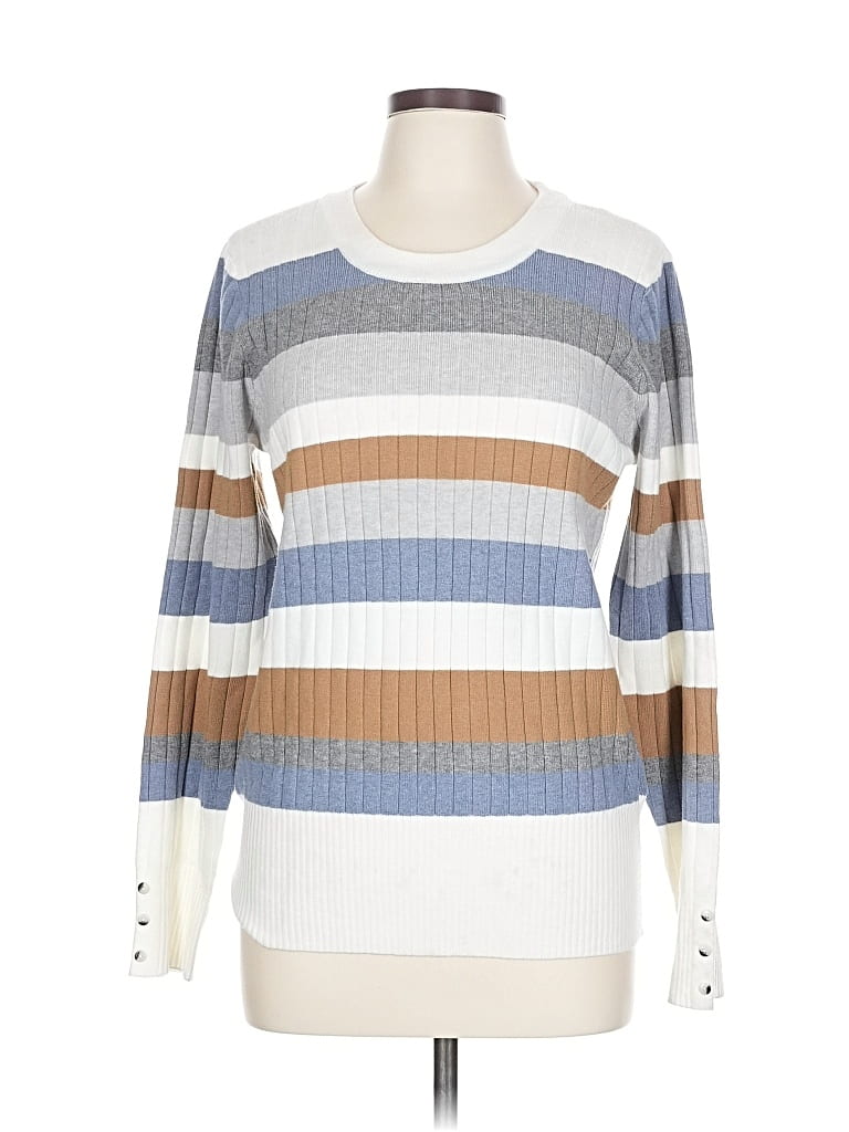 Pre-owned Evolution By Cyrus Pullover Sweater In White