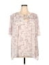 Torrid 100% Polyester Ivory Short Sleeve Blouse Size 5X Plus (5) - photo 1