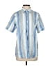 Capri Stripes Blue Short Sleeve Button-Down Shirt Size S - photo 1