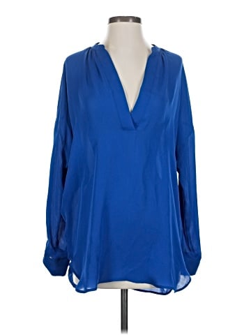 Vince. Long Sleeve Silk Top (view 1)