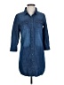 Ci Sono Blue 3/4 Sleeve Button-Down Shirt Size S - photo 1