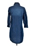 Ci Sono Blue 3/4 Sleeve Button-Down Shirt Size S - photo 2