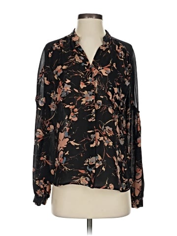 Madison Marcus Long Sleeve Silk Top (view 1)