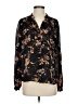Madison Marcus 100% Silk Floral Black Long Sleeve Silk Top Size S - photo 1