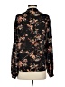 Madison Marcus 100% Silk Floral Black Long Sleeve Silk Top Size S - photo 2