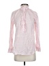 J.Crew Checkered-gingham Pink Long Sleeve Blouse Size 4 - photo 1