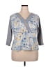 Sigrid Olsen Blue 3/4 Sleeve Blouse Size 2X - photo 1