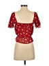 Privacy Please 100% Polyester Red Short Sleeve Blouse Size XS - photo 2