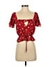 Privacy Please 100% Polyester Red Short Sleeve Blouse Size XS - photo 1