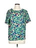 Assorted Brands 100% Cotton Tropical Green Short Sleeve Blouse Size L - photo 1