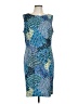 Connected Apparel Print Blue Cocktail Dress Size 10 - photo 1