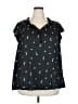Lane Bryant 100% Polyester Black Short Sleeve Blouse Size 22 - 24 Plus - photo 1