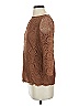 Fossil Solid Brown 3/4 Sleeve Blouse Size XS - photo 5