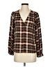 Madewell Plaid Brown Long Sleeve Blouse Size S - photo 1