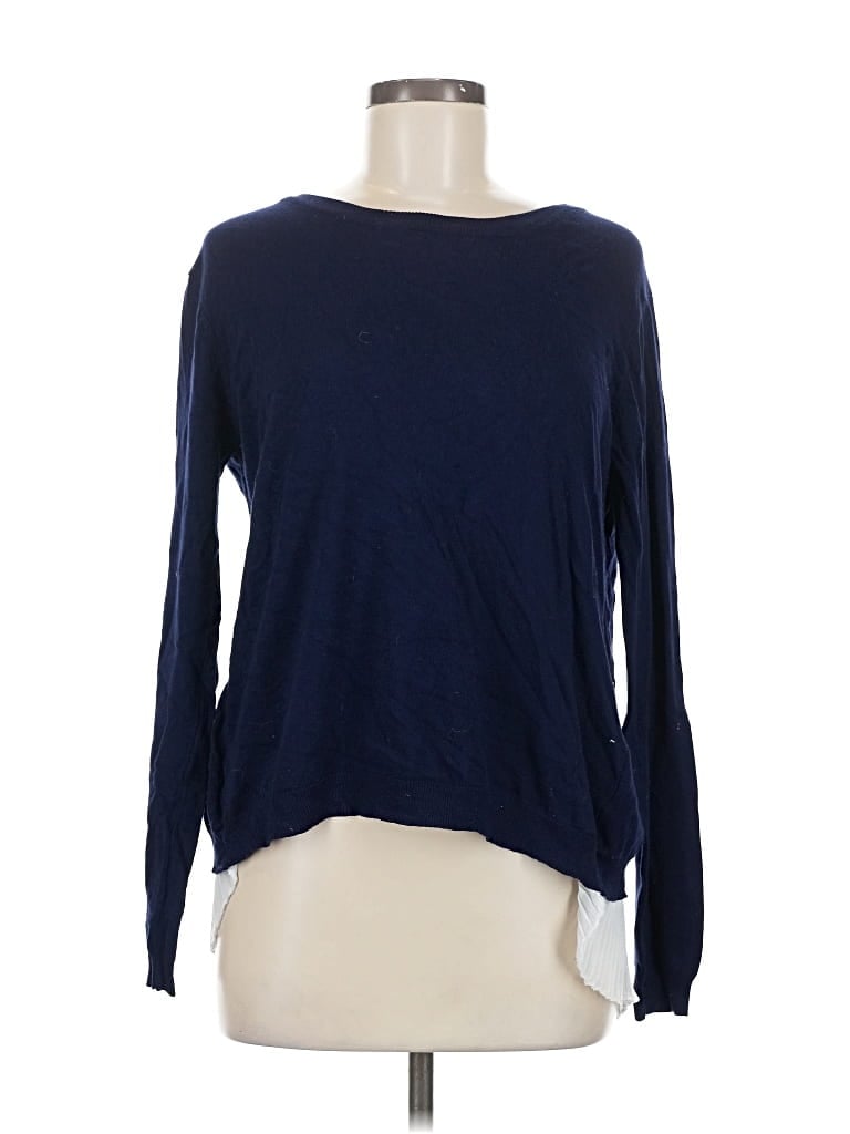 Pre-owned Molly Bracken Long Sleeve Top Blue Boatneck Tops